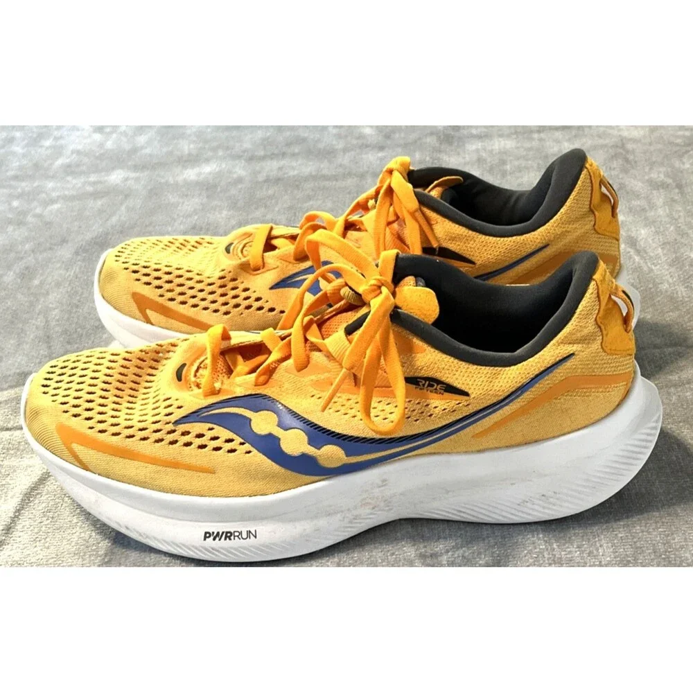 Saucony Ride 15 Running Shoes Womens 9.5 Yellow Sneakers Athletic Gold Horizon